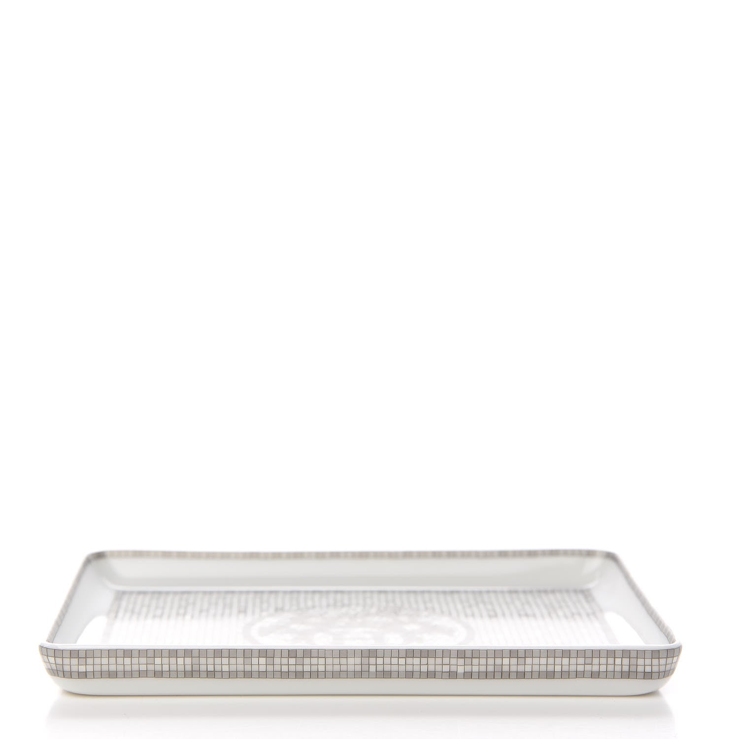 Hermes Porcelain Mosaique Au 24 Sushi Plate Platine 3 of 8