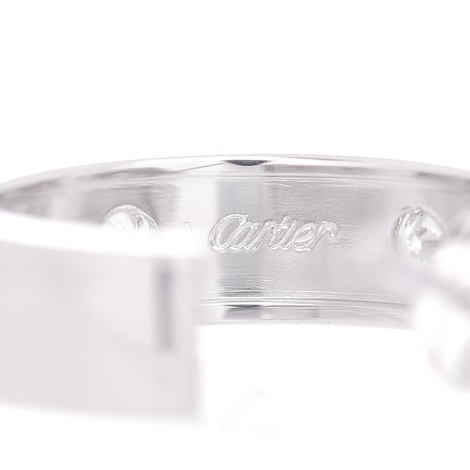 Cartier 18K White Gold 6 Diamond 5.5mm LOVE Hoop Earrings 4 of 4