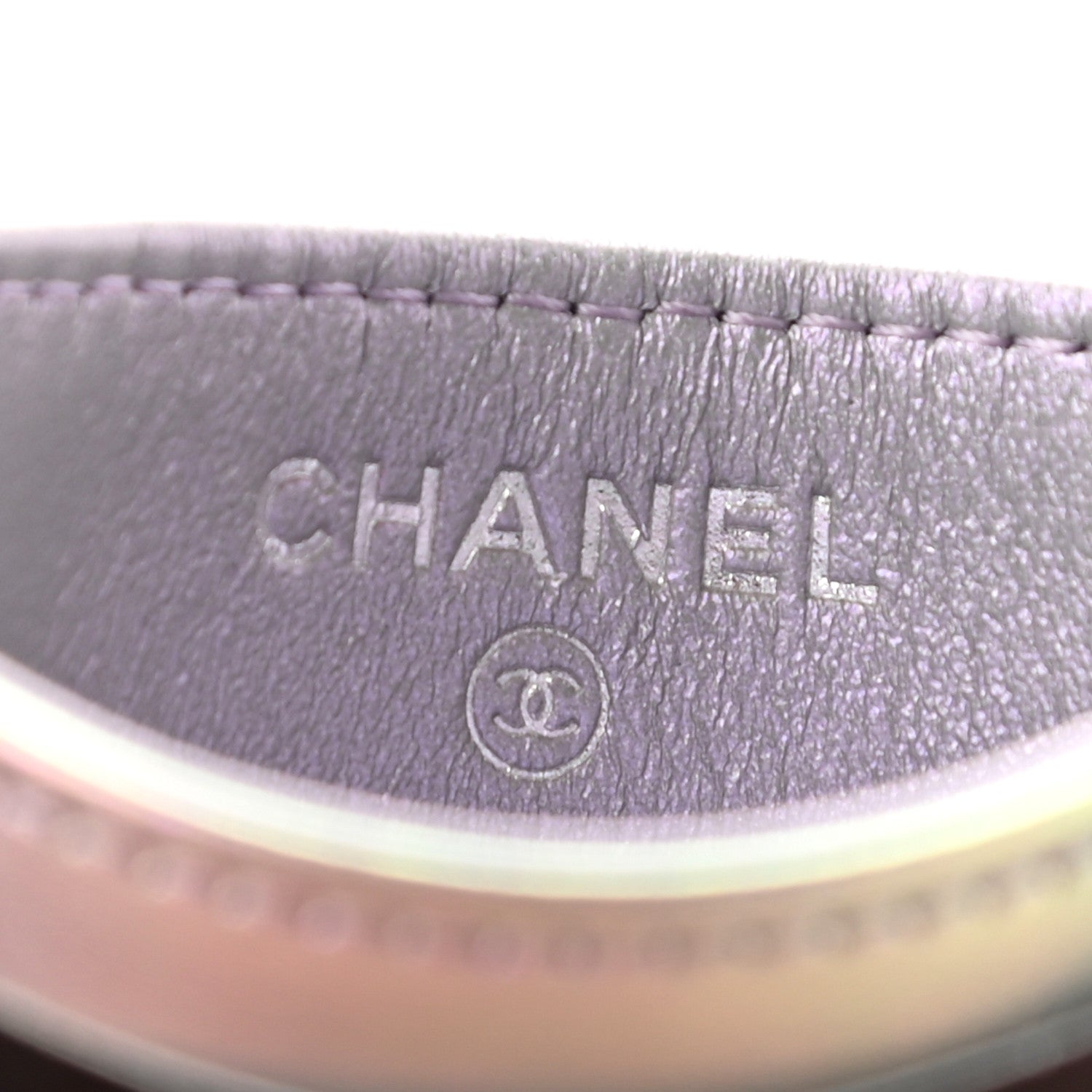 Chanel Iridescent Calfskin Quilted Card Holder Light Purple 6 of 7