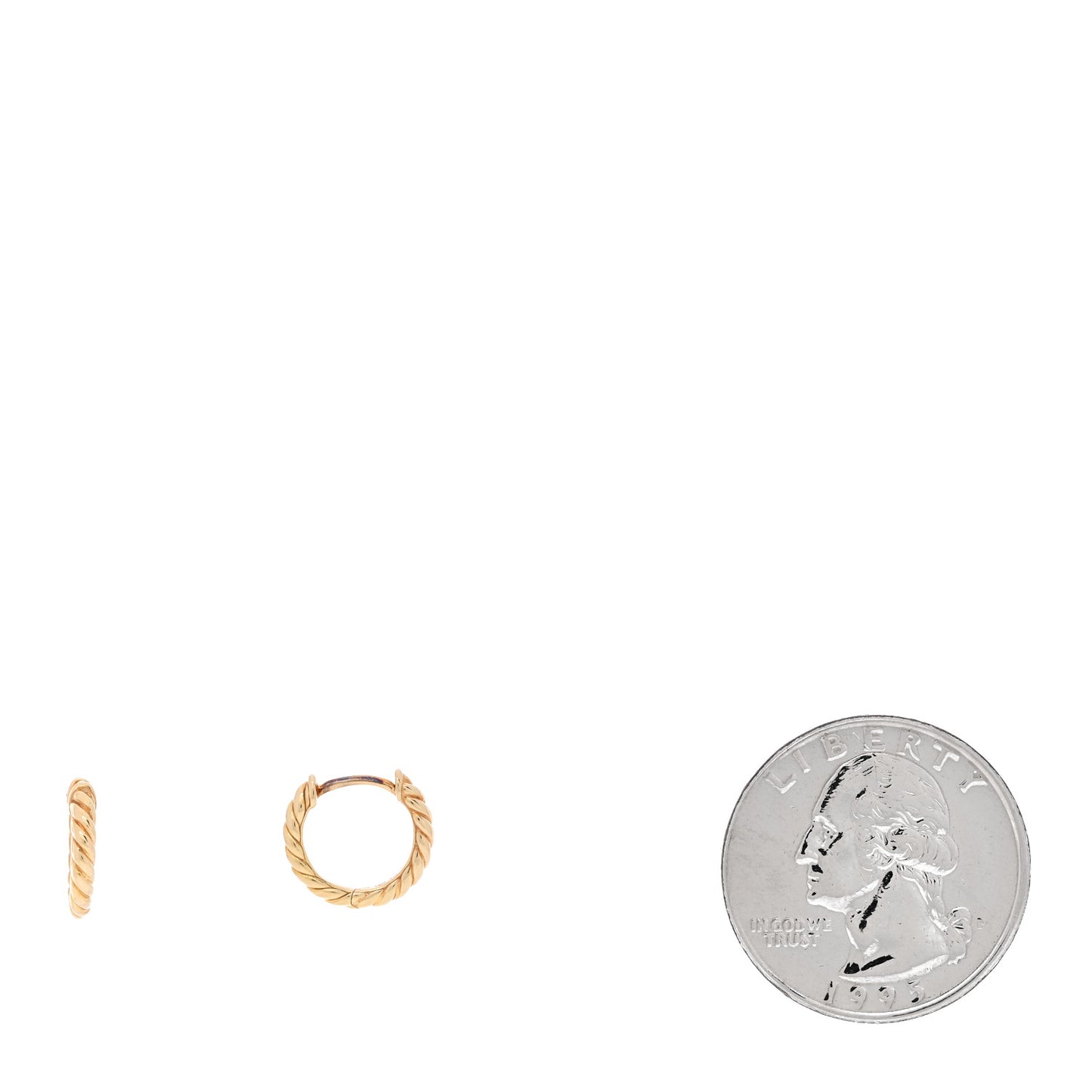 18K Yellow Gold Sculpted Cable Huggie Hoop Earrings