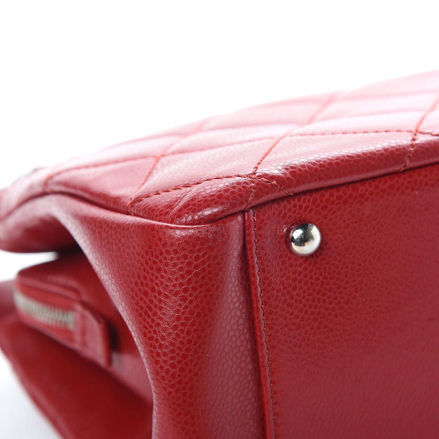 Soft Caviar Timeless Shopping Tote Red