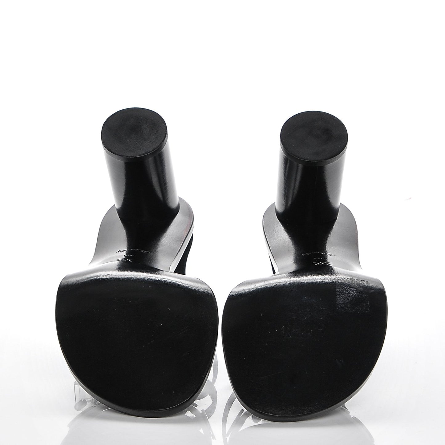 Calfskin South Beach Sandal Heels 39 Black White