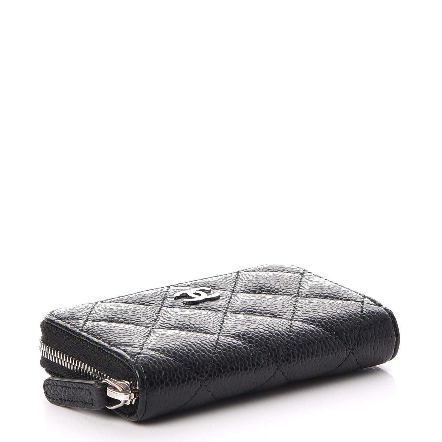 Chanel Caviar Quilted Zip Coin Purse Black 4 of 8