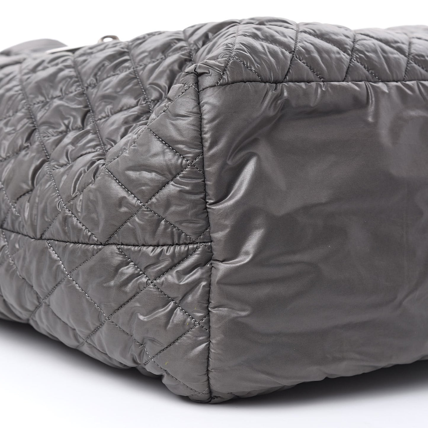 Nylon Quilted Large Coco Cocoon Tote Grey