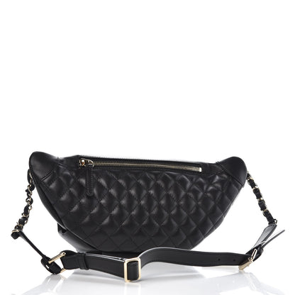 Chanel Lambskin Quilted Waist Bag Fanny Pack Black 3 of 9