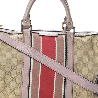 Gucci Monogram Selleria Calfskin Vintage Web Medium Boston New Sand Lilas 8 of 10