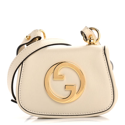 Gucci Roxy Calfskin Blondie Card Case Wallet with Strap Mystic White 1 of 11