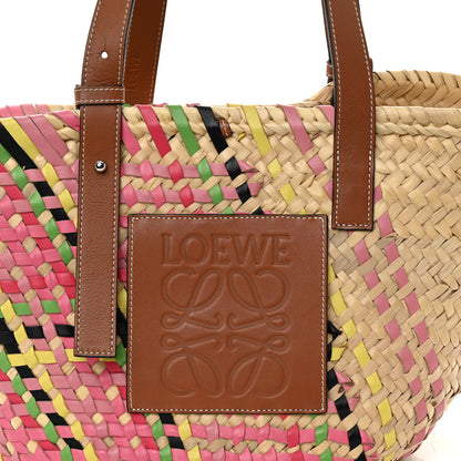 Loewe Raffia Basket Tote Bag Pink Multicolor 7 of 9