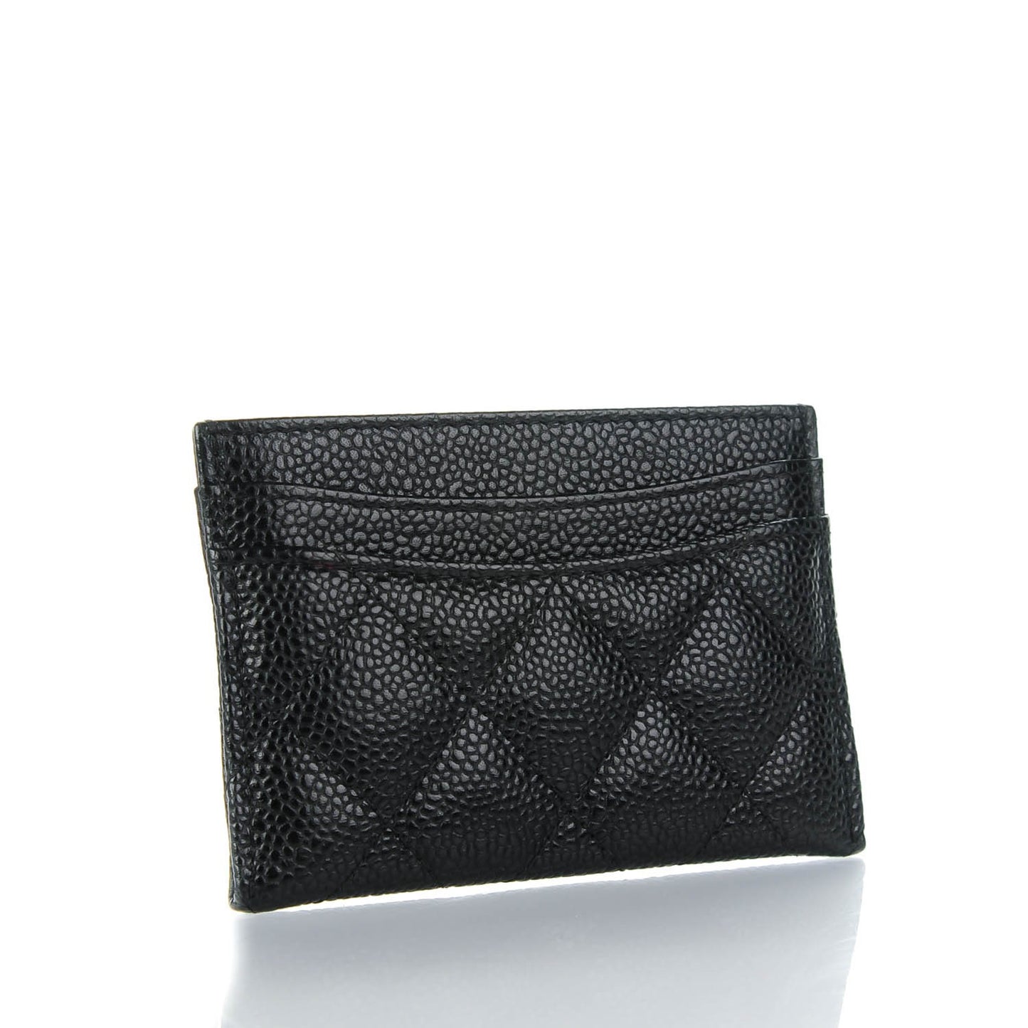 Caviar Quilted Card Holder Black
