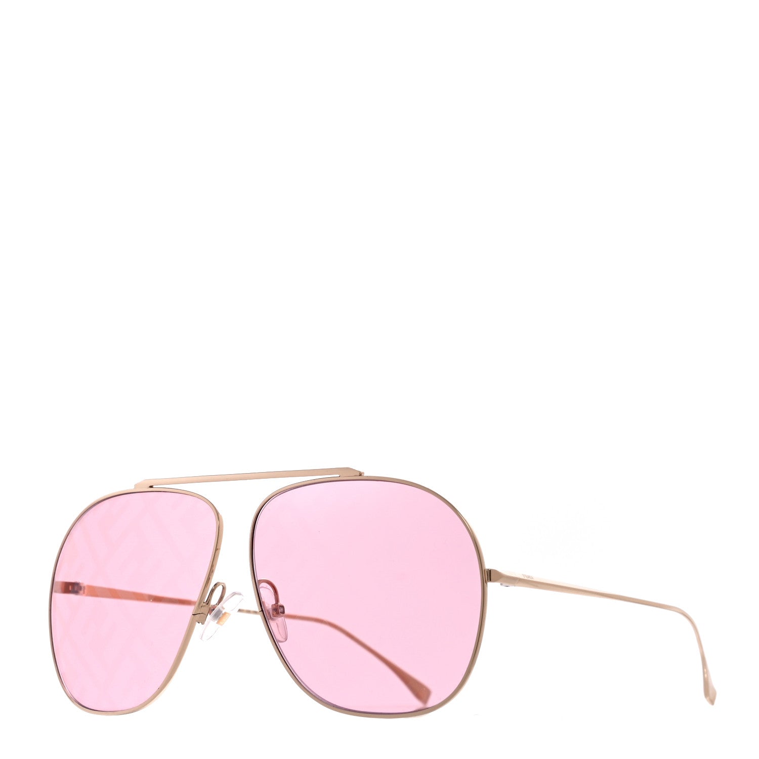 Fendi Metal FF Family Aviator Sunglasses FF0407 Pink 1 of 6