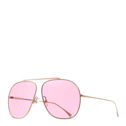 Fendi Metal FF Family Aviator Sunglasses FF0407 Pink 1 of 6