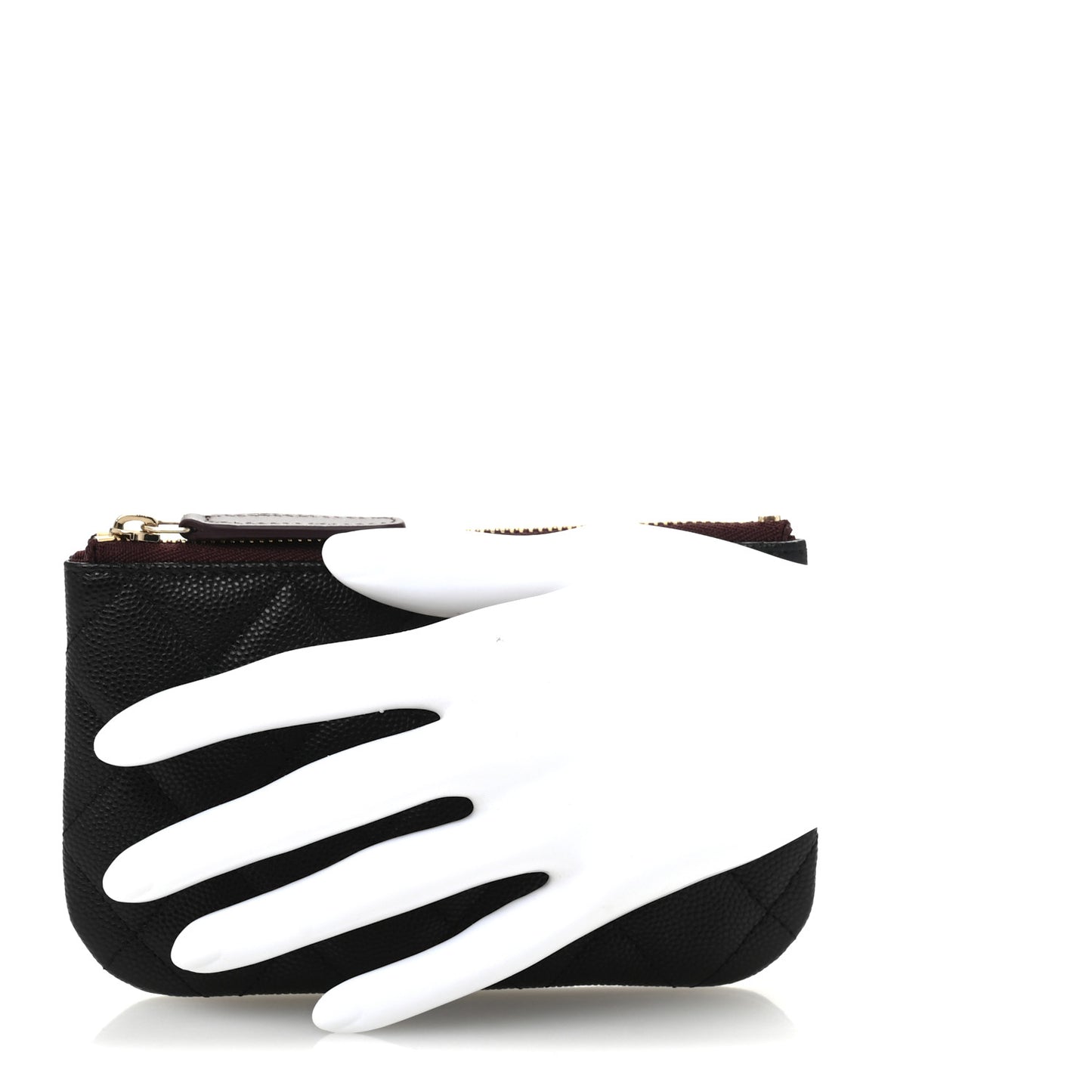 Caviar Quilted Small Cosmetic Case Black