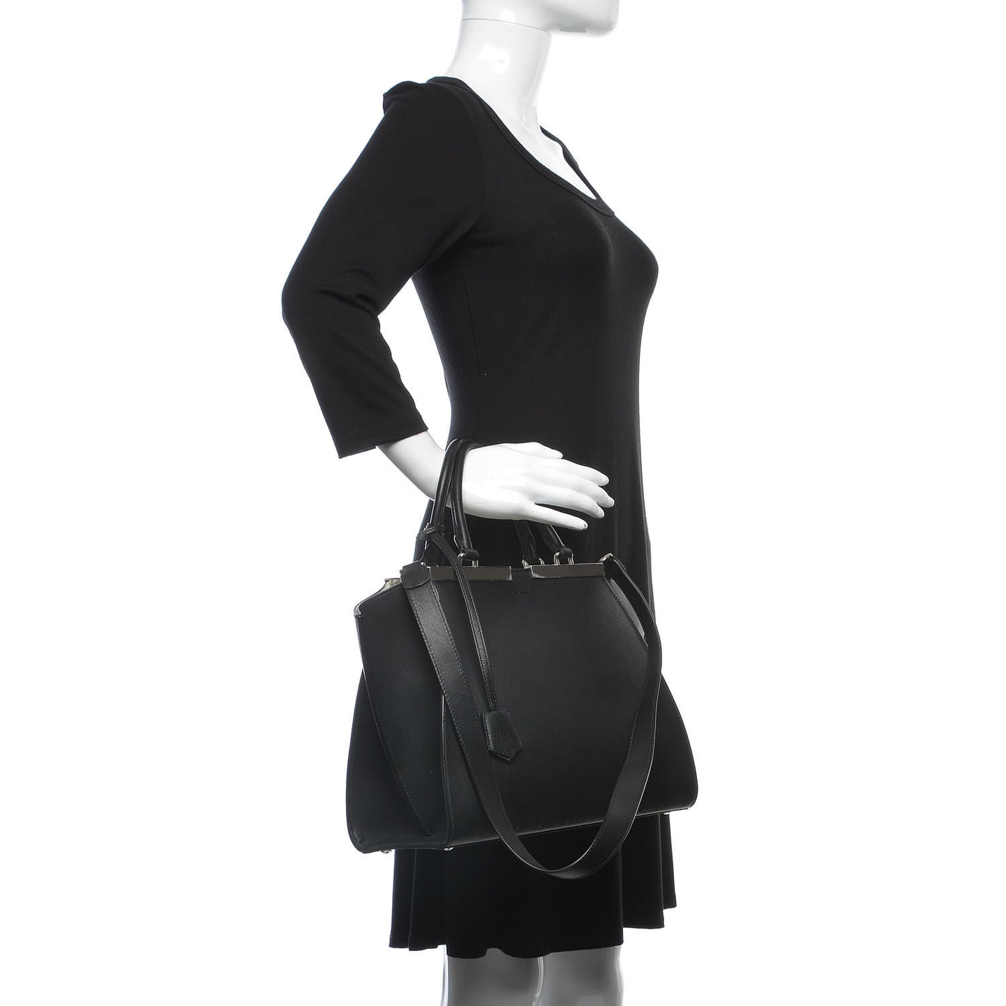 Vitello Dolce Shiny Nappa Petite 3Jours Tote Black