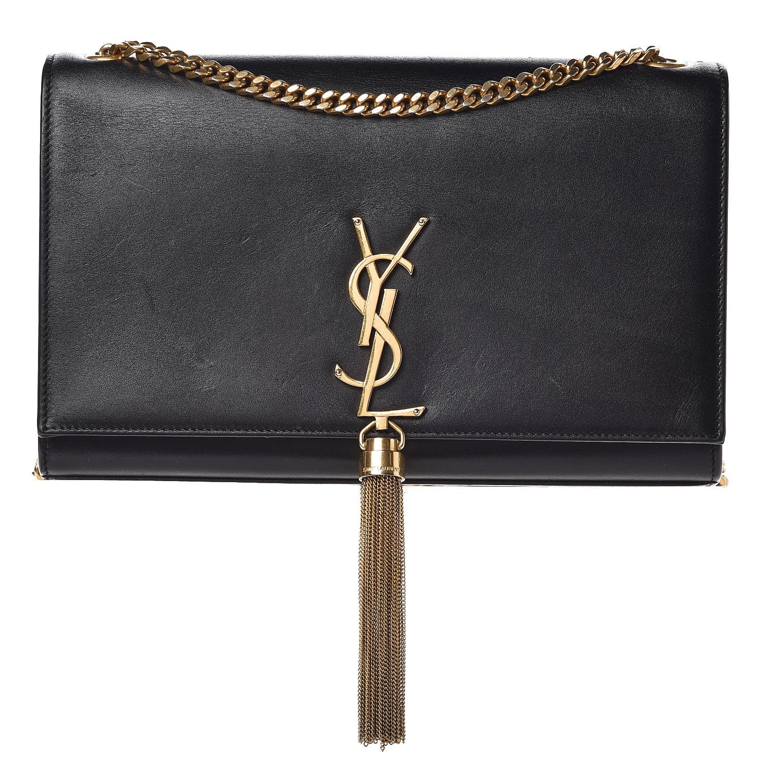 Saint Laurent Smooth Calfskin Medium Classic Monogram Kate Tassel Satchel Black 1 of 9