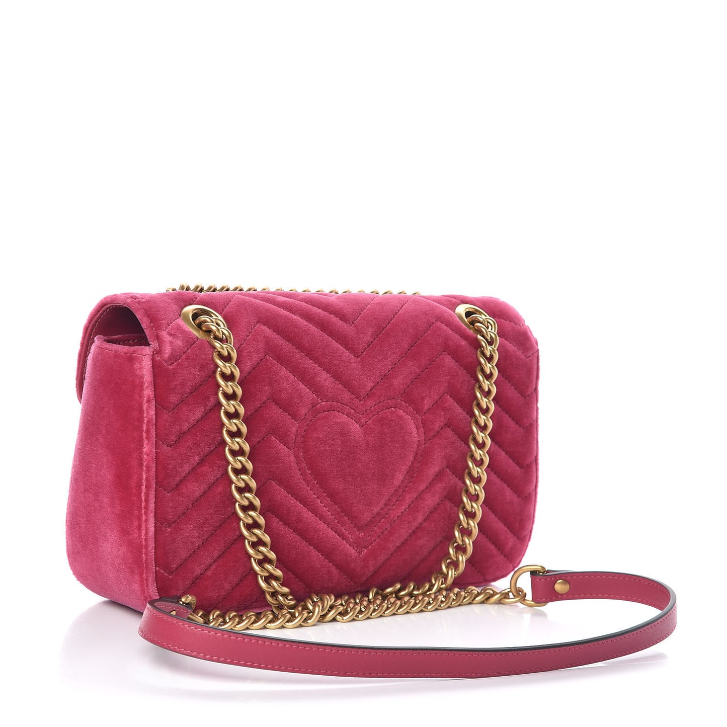 Velvet Matelasse Small GG Marmont Shoulder Bag Light Raspberry Rose