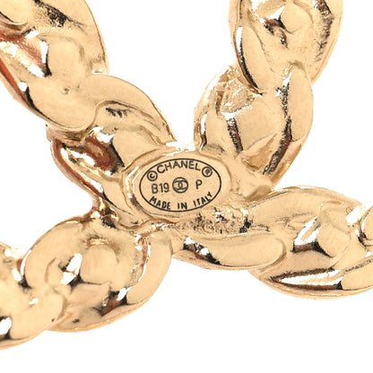 Chanel Crystal Round CC Brooch Gold 3 of 3