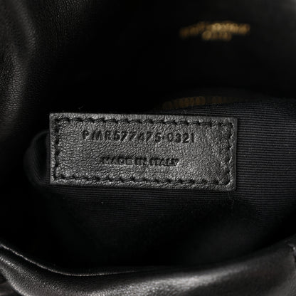 Saint Laurent Lambskin Quilted Medium Loulou Puffer Monogram Chain Satchel Black 6 of 9