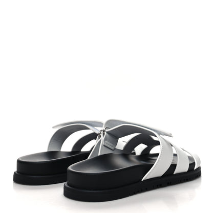 Hermes Calfskin Womens Chypre Sandals 38.5 White 4 of 9