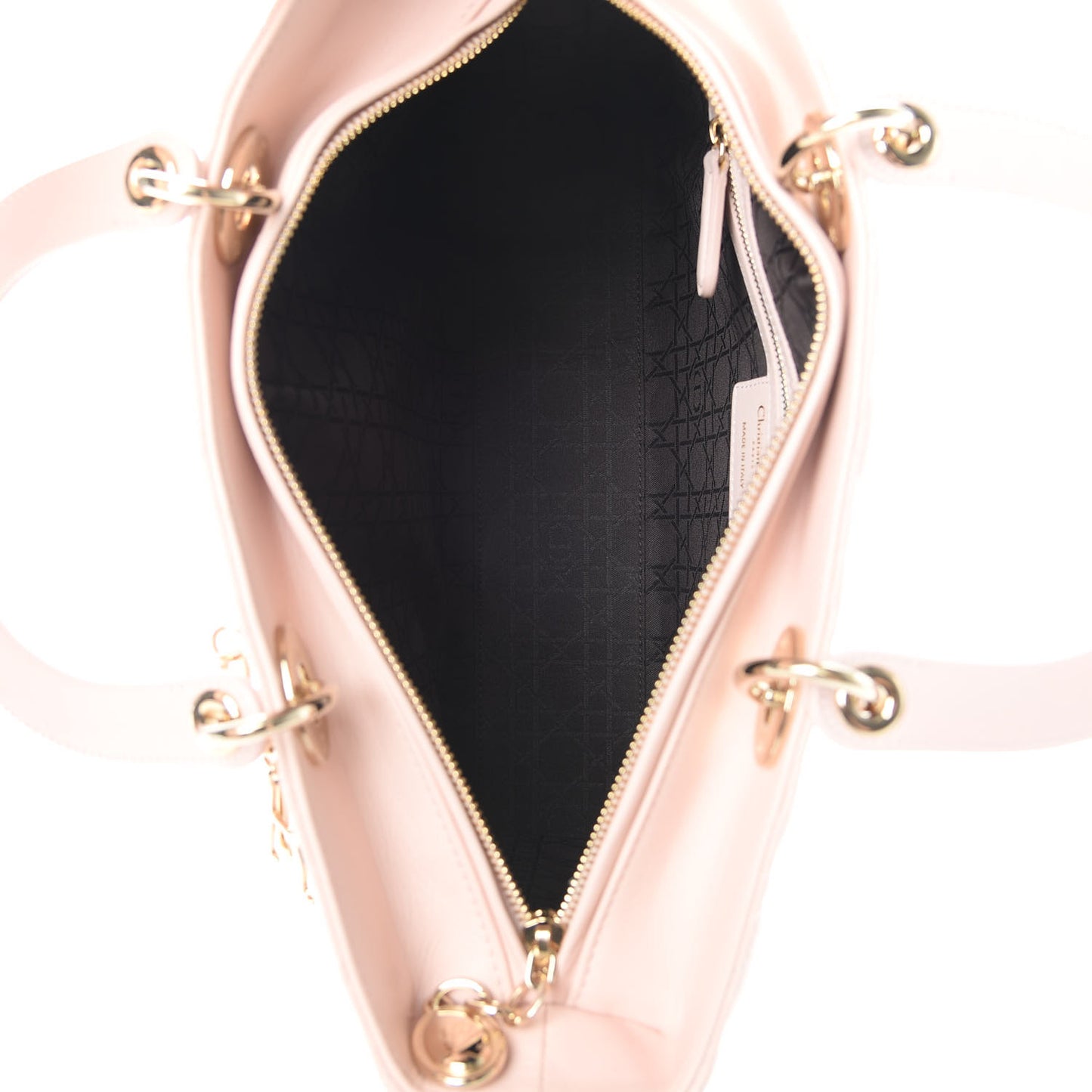 Lambskin Cannage Large Lady Dior Rose Poudre