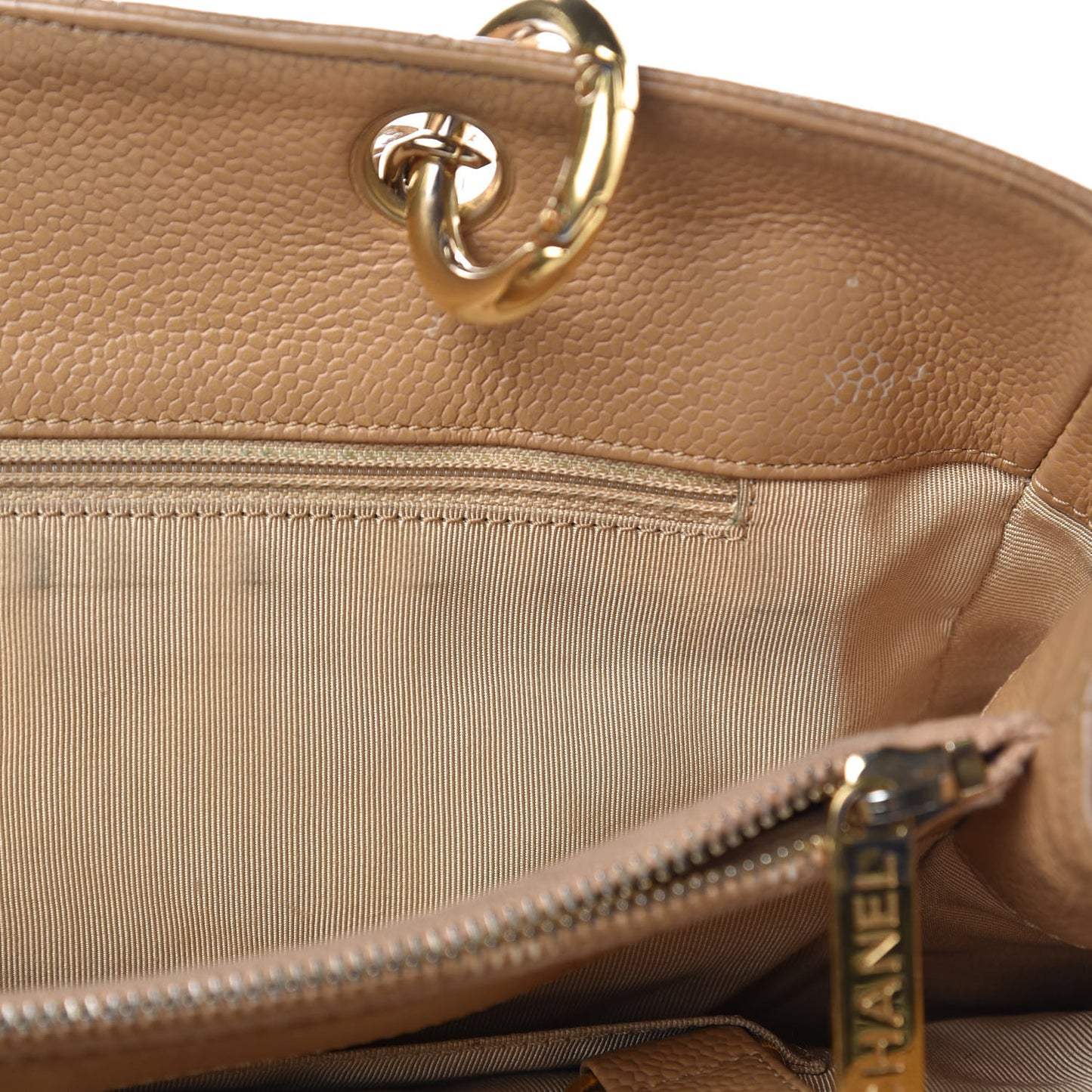 Caviar Quilted Grand Shopping Tote GST Beige