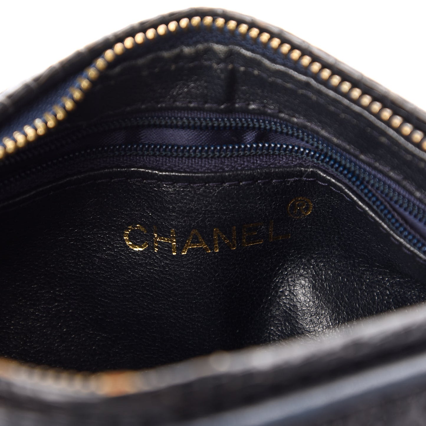 Lizard Quilted Small Tassel Shoulder Bag Navy