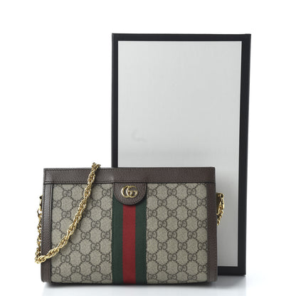 Gucci GG Supreme Monogram Web Small Ophidia Chain Shoulder Bag Brown 11 of 11