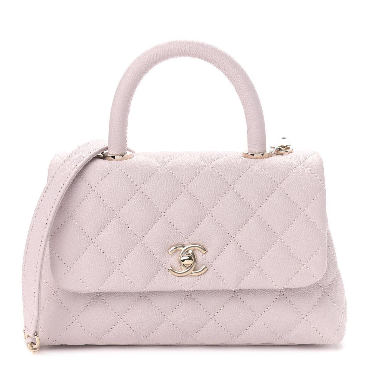 Caviar Quilted Mini Coco Handle Flap Lilas Lilac