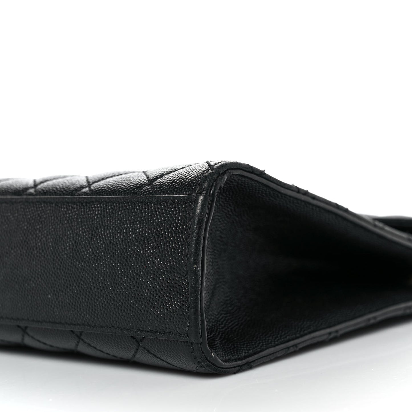 Grain De Poudre Textured Mixed Matelasse Large Triquilt Monogram Satchel Black