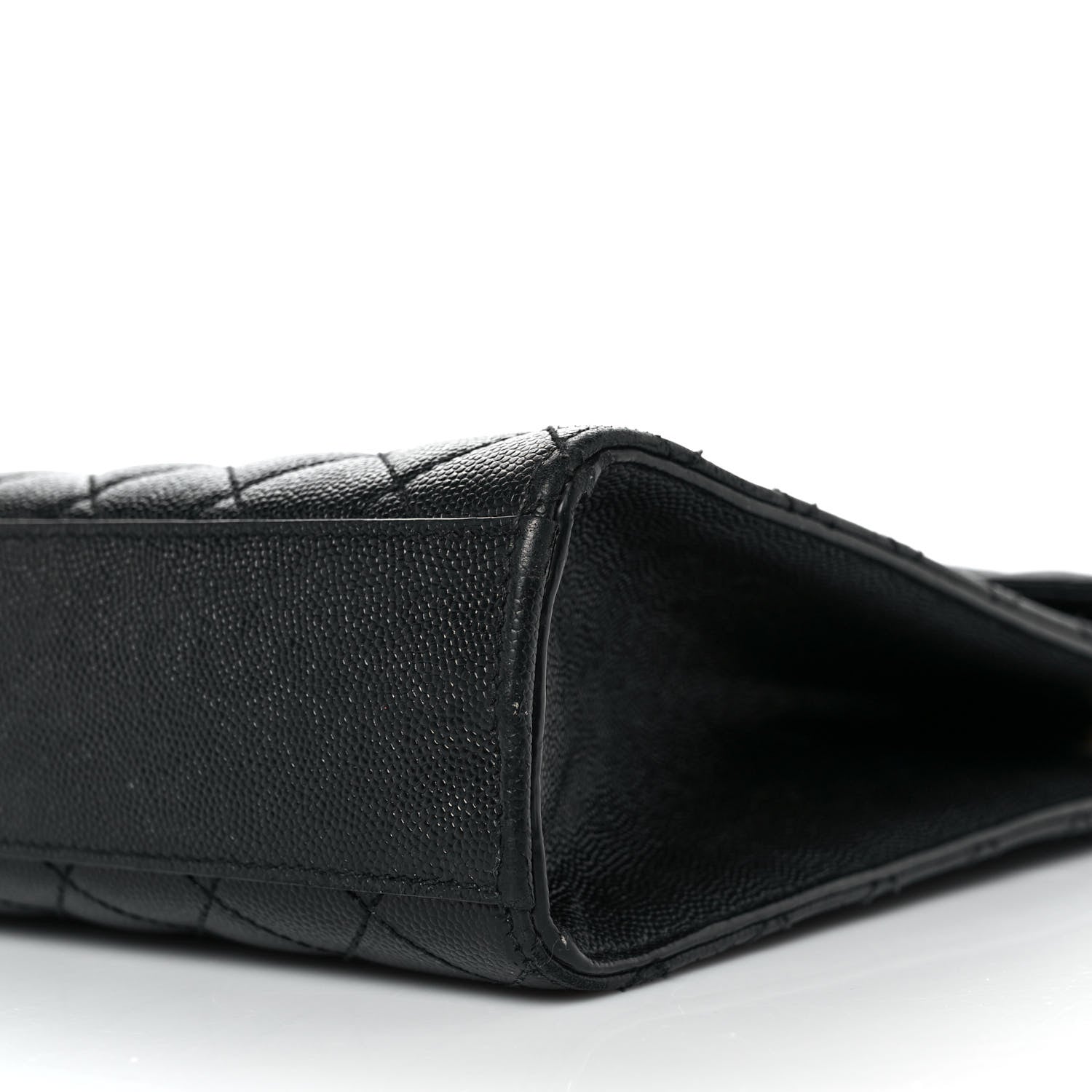 Saint Laurent Grain De Poudre Textured Mixed Matelasse Large Triquilt Monogram Satchel Black 9 of 9