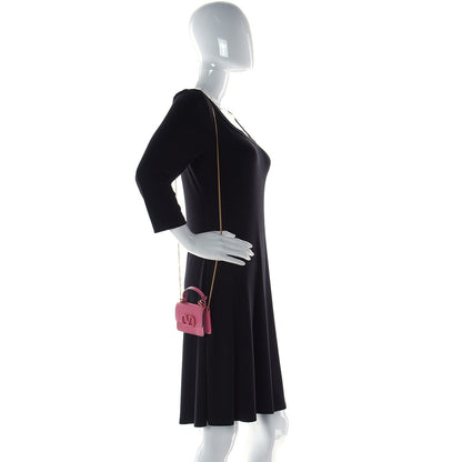 Valentino Garavani Grainy Calfskin Mini VSling Shoulder Bag Flamingo Pink 2 of 9
