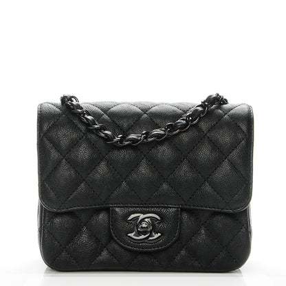Chanel Crumpled Calfskin Quilted Mini Square Flap So Black 1 of 7