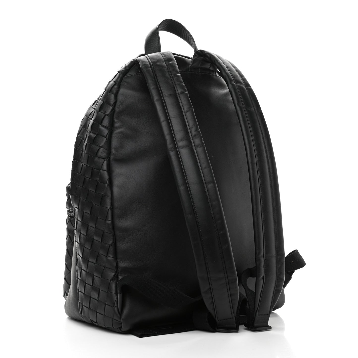 Smooth Calfskin Intrecciato Backpack Black