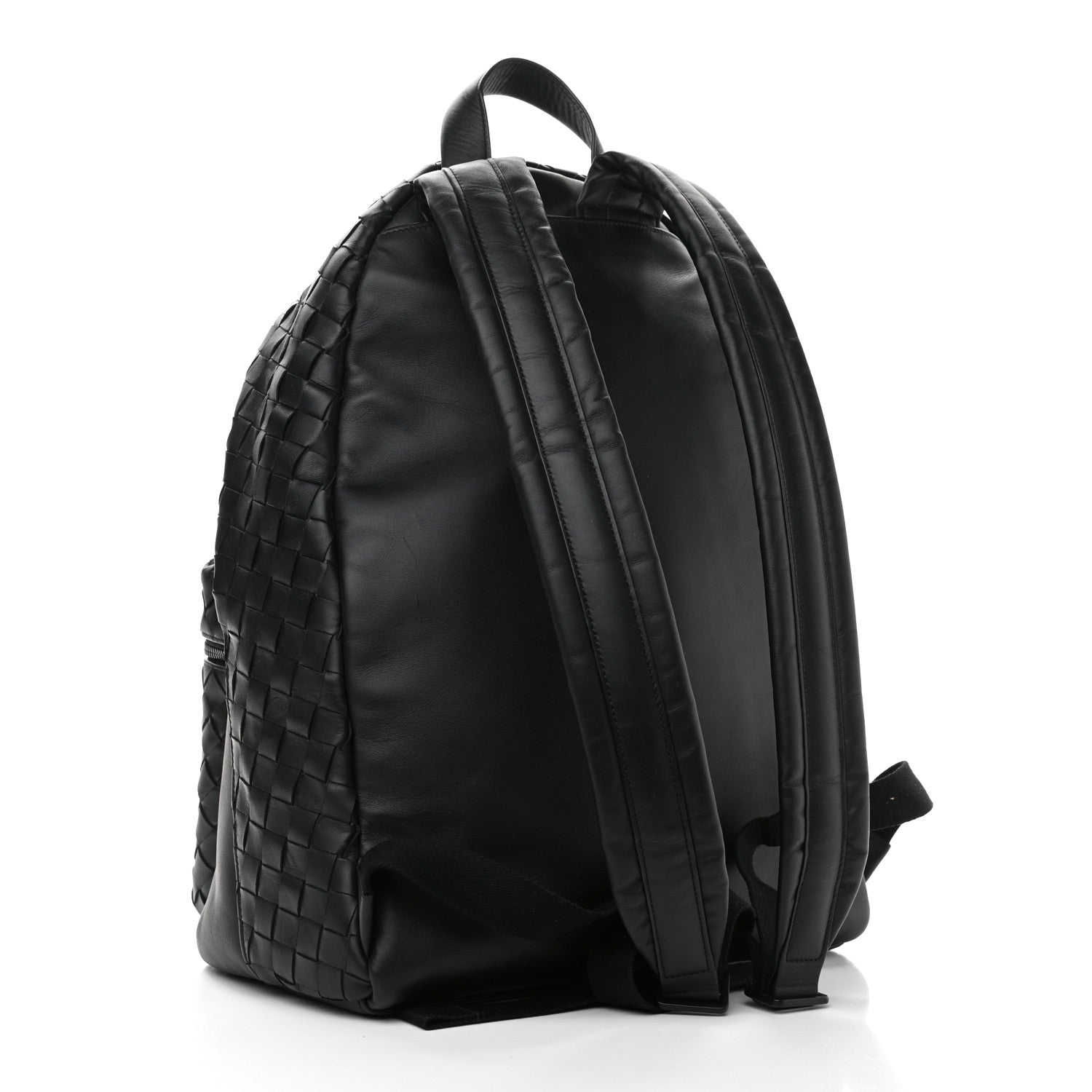 Bottega Veneta Smooth Calfskin Intrecciato Backpack Black 3 of 9