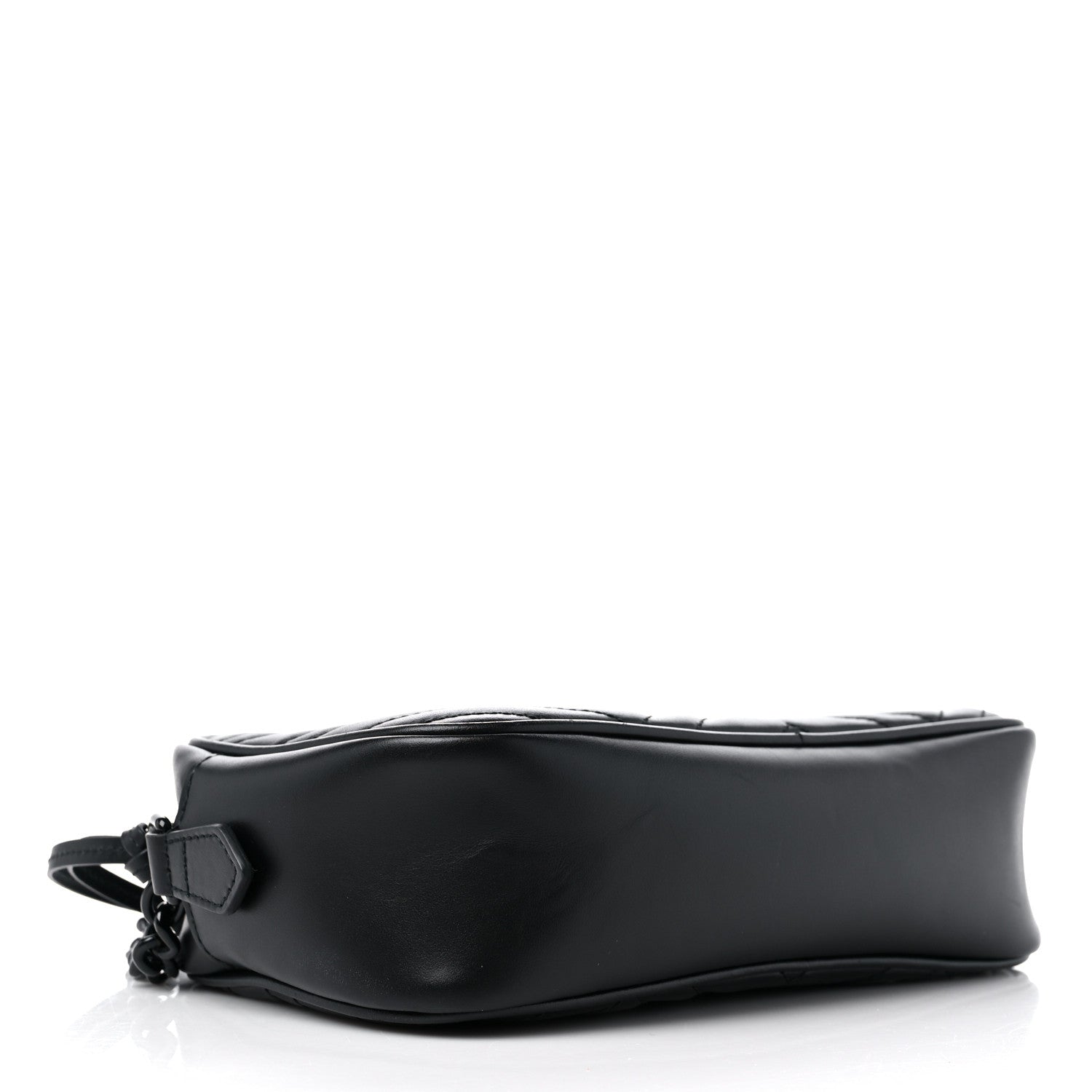 Gucci Calfskin Matelasse Monochrome Small GG Marmont Chain Shoulder Bag Black 4 of 9