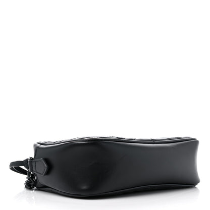 Gucci Calfskin Matelasse Monochrome Small GG Marmont Chain Shoulder Bag Black 4 of 9