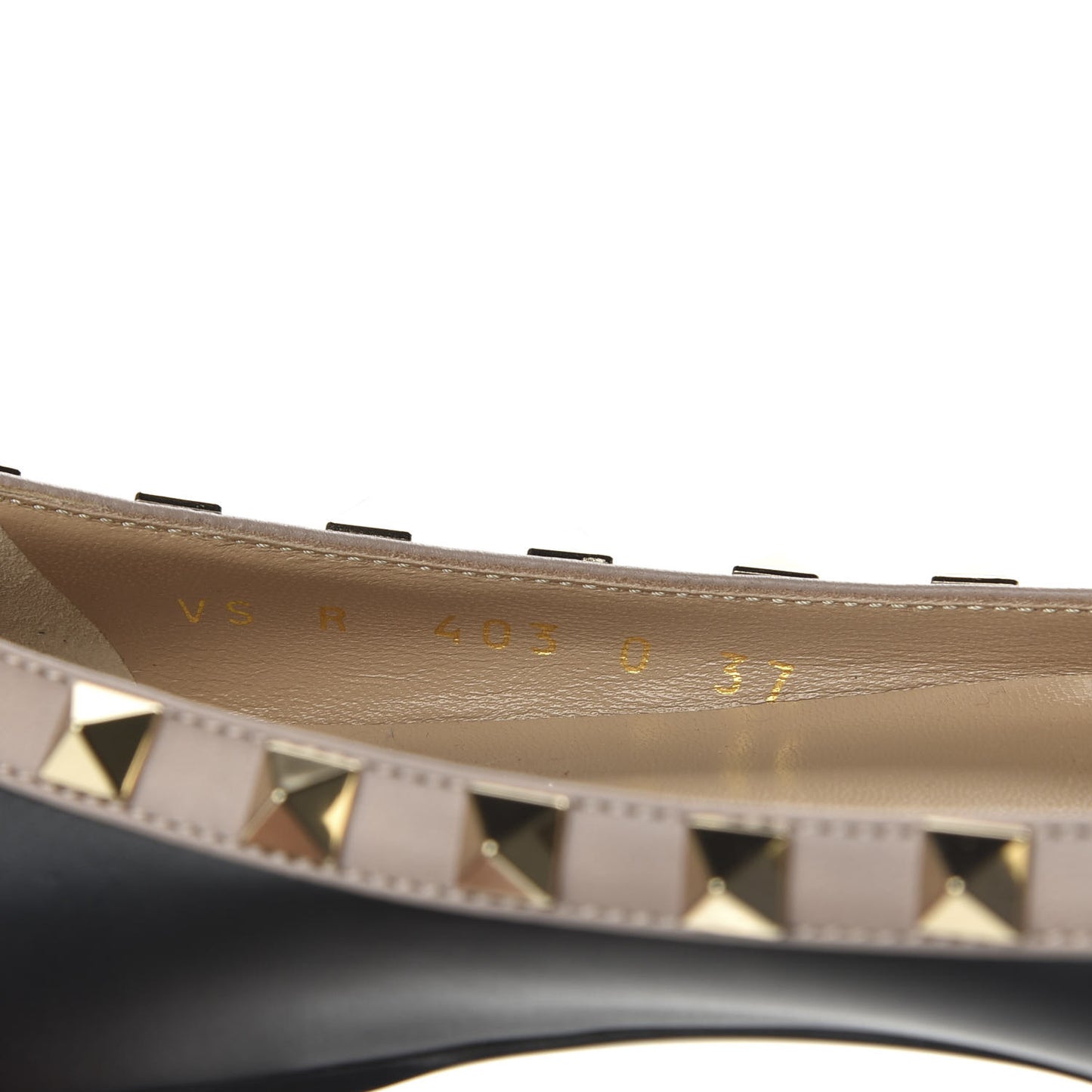 Nappa Rockstud Ballerina Flats 37 Black Poudre