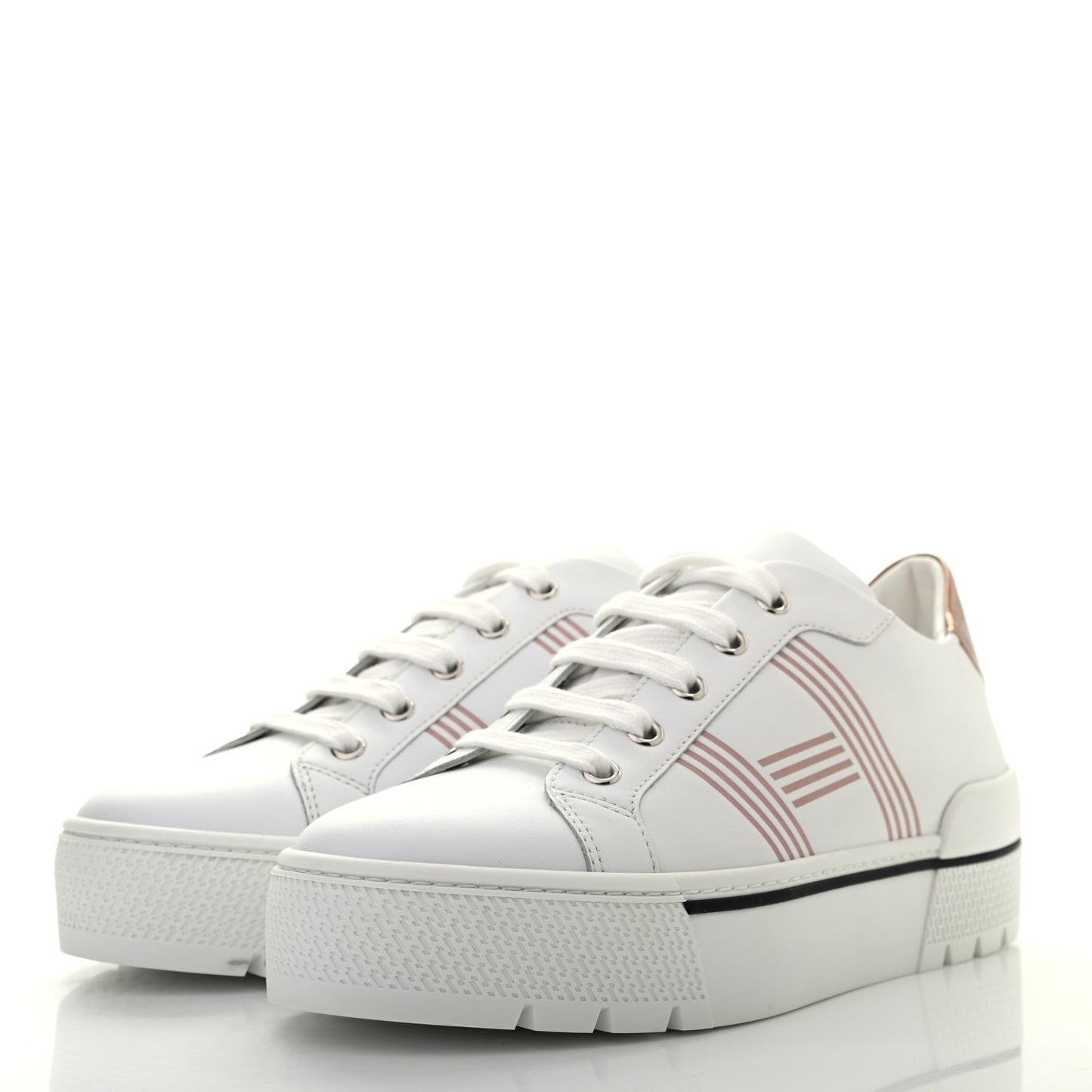 Calfskin Nappa Dare Sneakers 37.5 White Rose Dore
