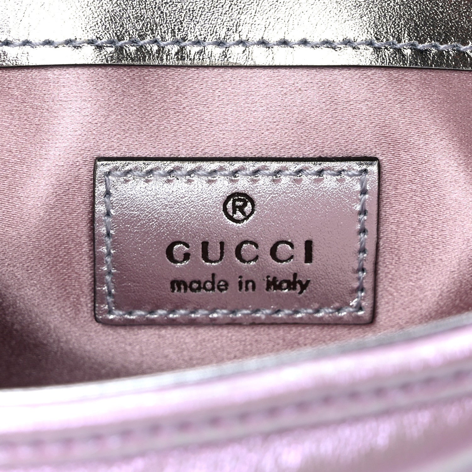 Gucci Iridescent Nappa Chevron Matelasse Super Mini GG Marmont Shoulder Bag Iridescent Escape Pink 7 of 10