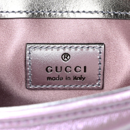 Gucci Iridescent Nappa Chevron Matelasse Super Mini GG Marmont Shoulder Bag Iridescent Escape Pink 7 of 10