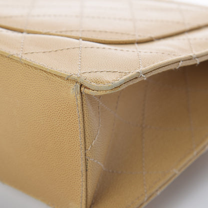 Chanel Caviar Stitched Jumbo Single Flap Beige 14 of 20