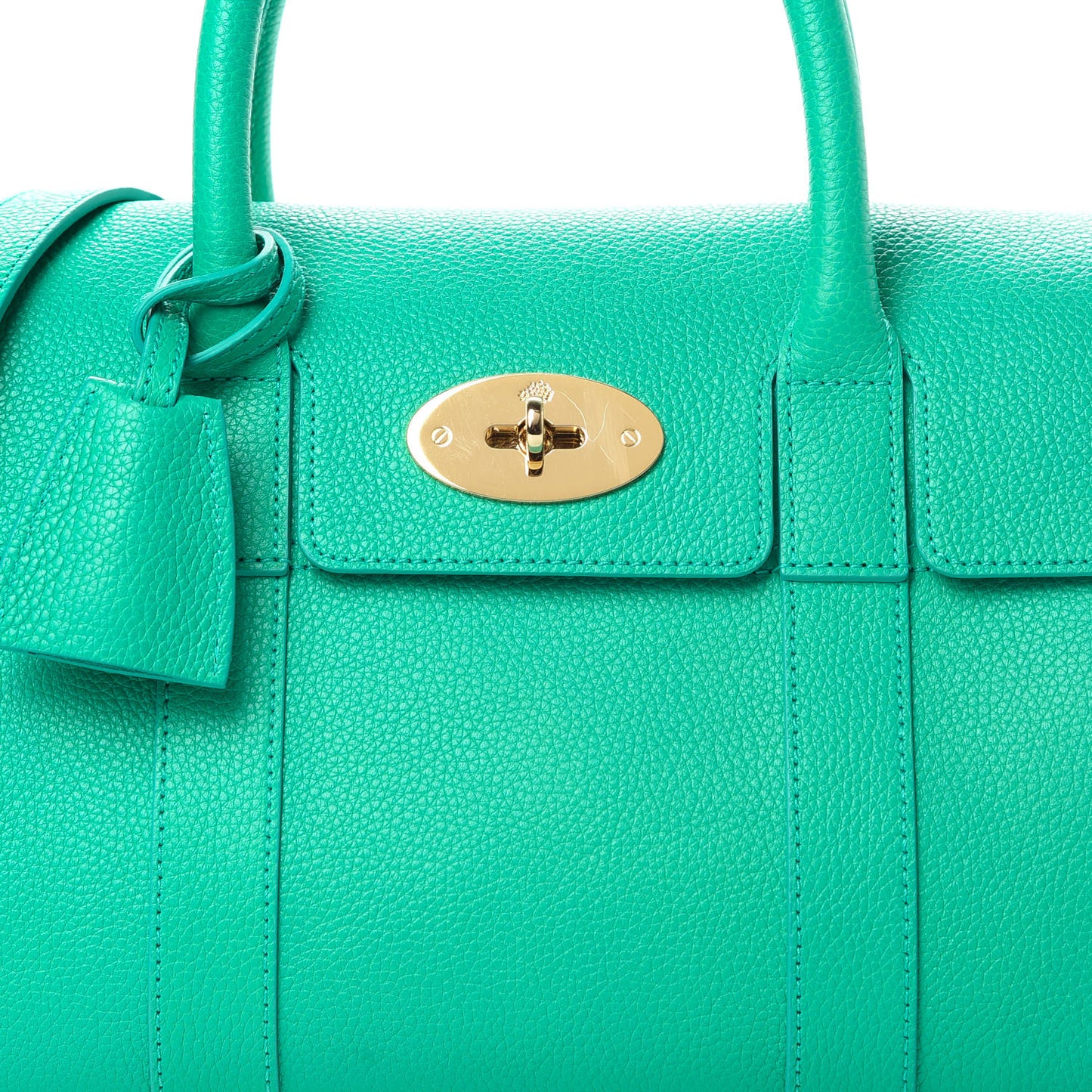 Classic Grain Small Bayswater Satchel Aqua Green