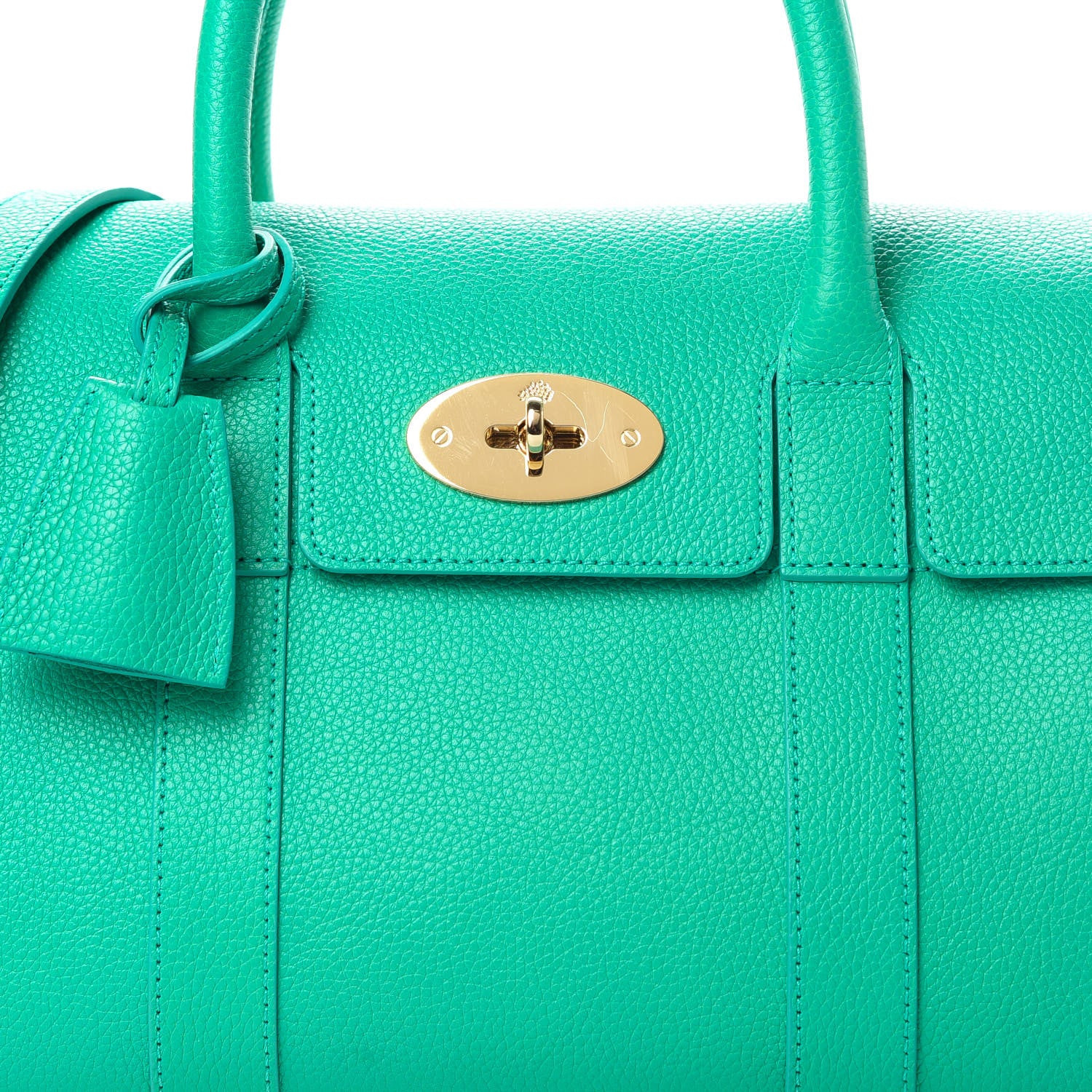 Mulberry Classic Grain Small Bayswater Satchel Aqua Green 10 of 13