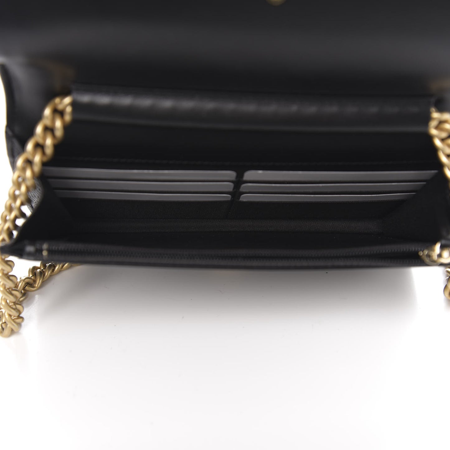 Caviar Quilted Boy Wallet On Chain WOC Black