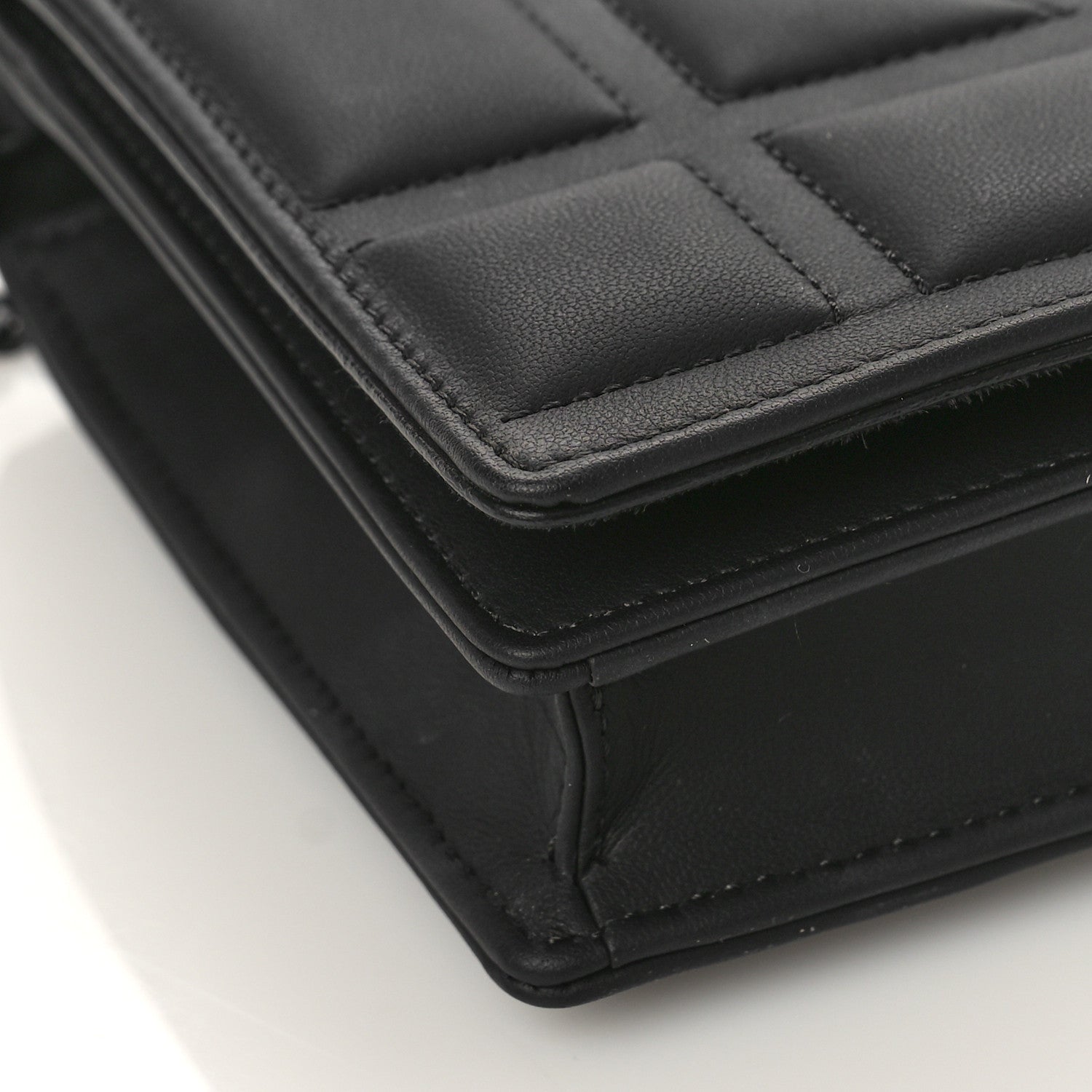 Christian Dior Ultra Matte Calfskin Diorama Wallet on Chain Pouch Black 7 of 9
