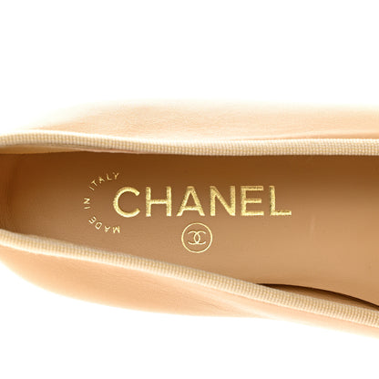 Chanel Lambskin Cap Toe Ballerina Flats 39.5 Beige Black 6 of 11