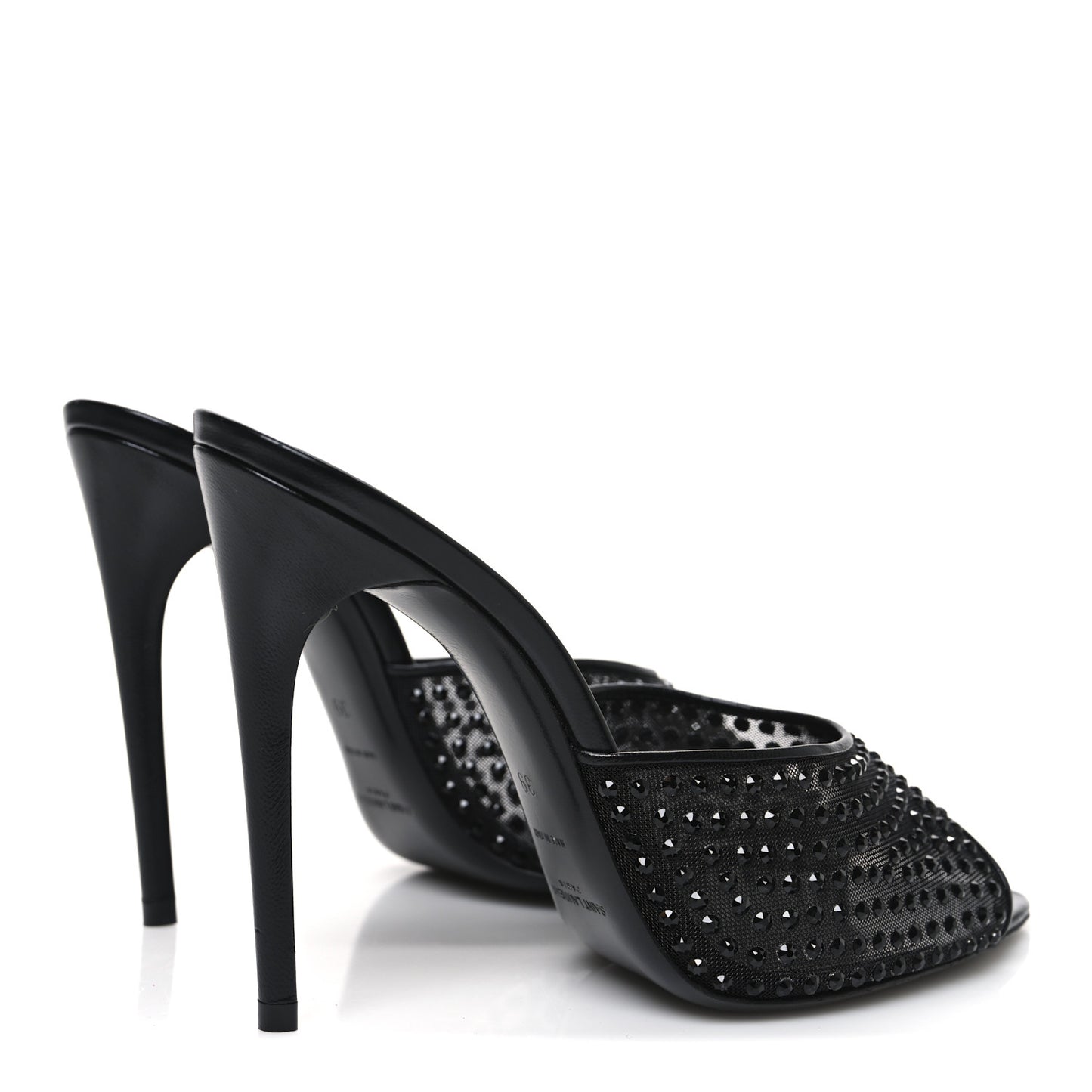 Tulle Strass Gippy 110 Mule Sandals 39 Black Jet
