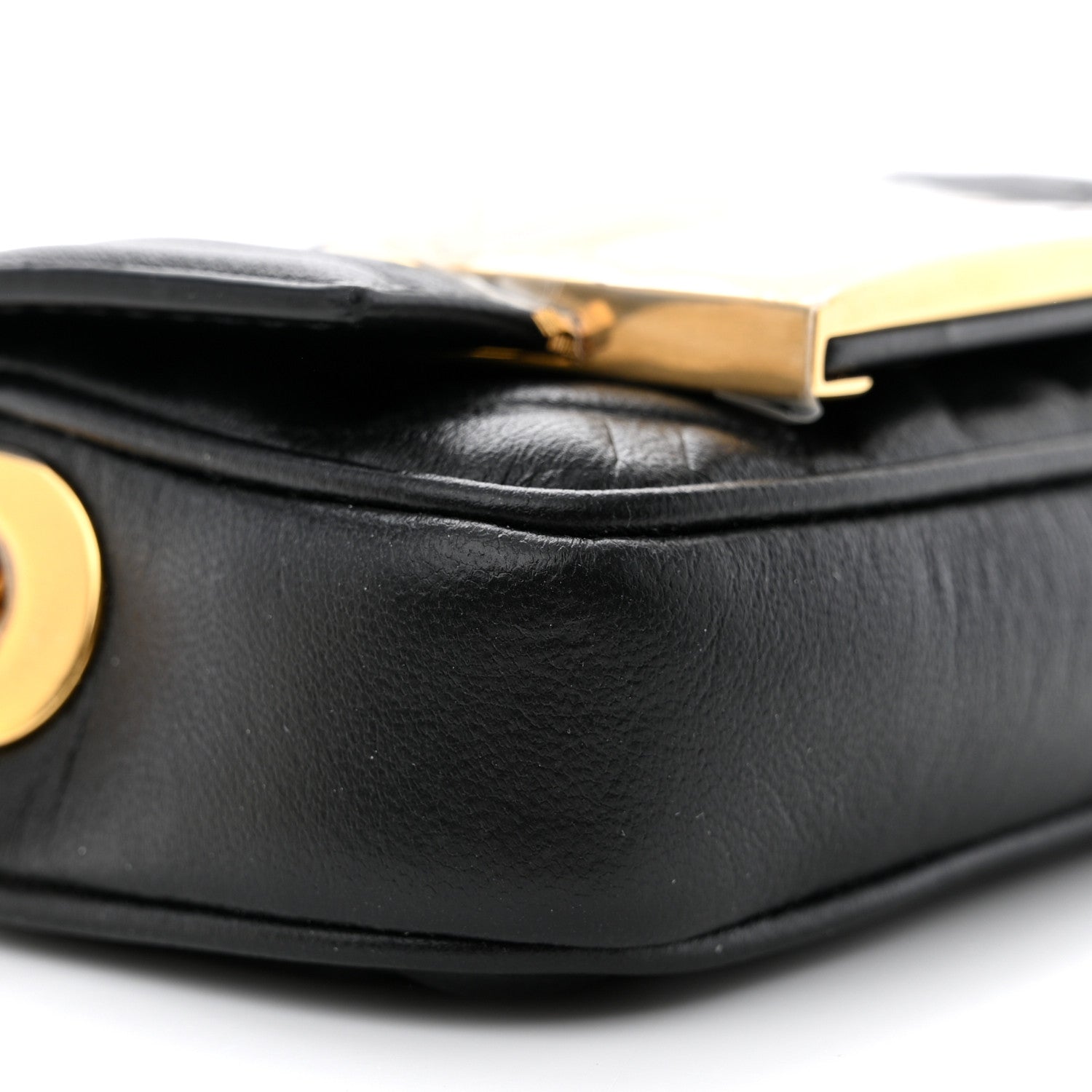 Fendi Nappa Matisse FF Embossed Nano Chain Baguette Black 8 of 9