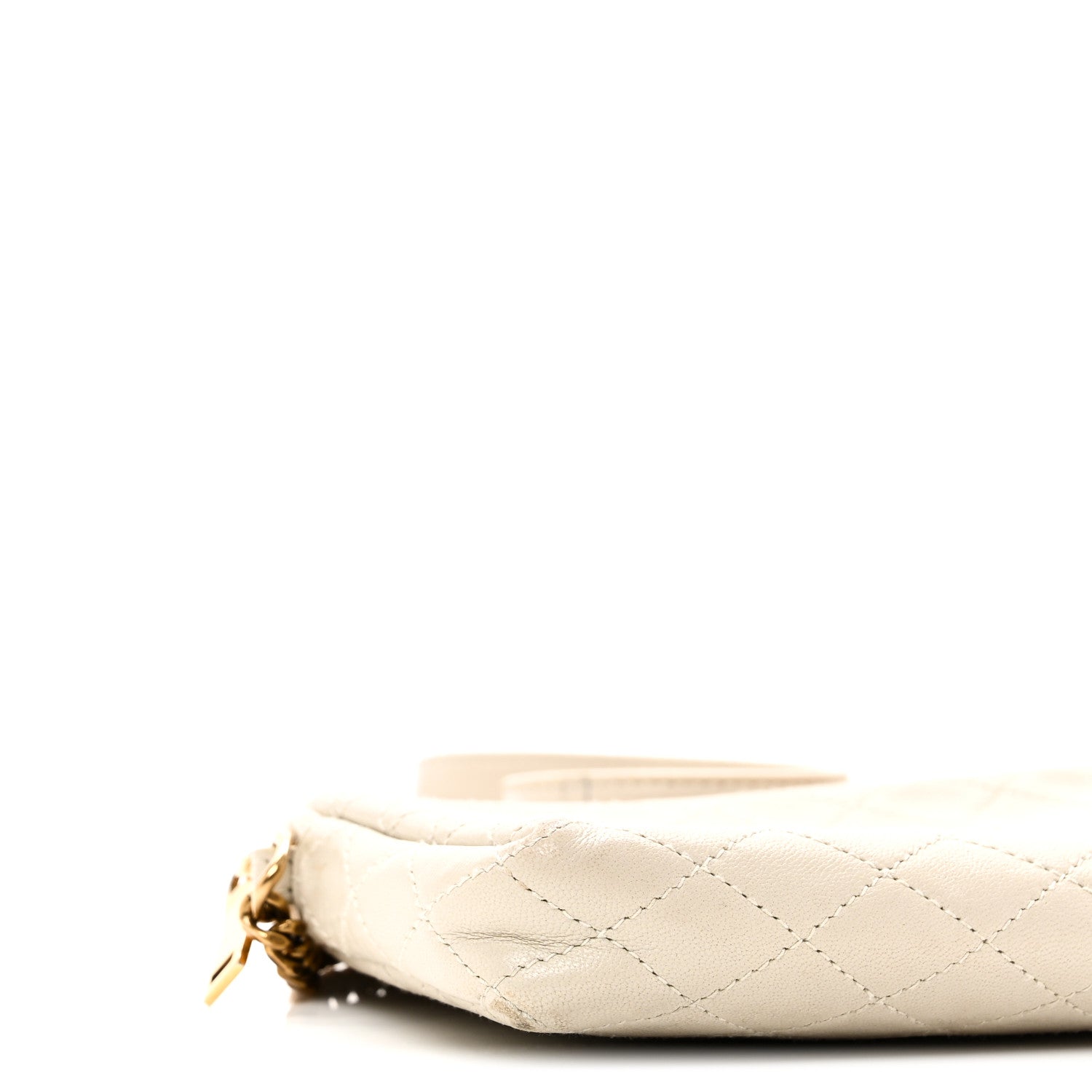 Saint Laurent Lambskin Quilted Gaby Zipped Pouch Crema Soft 8 of 10