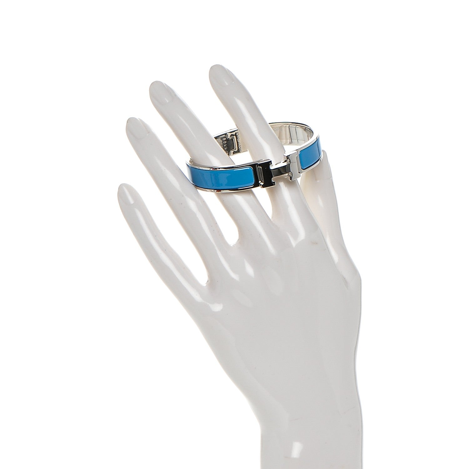 Hermes Enamel Narrow Clic Clac H Bracelet PM Bleu Cielo 2 of 12