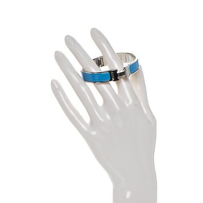Hermes Enamel Narrow Clic Clac H Bracelet PM Bleu Cielo 2 of 12